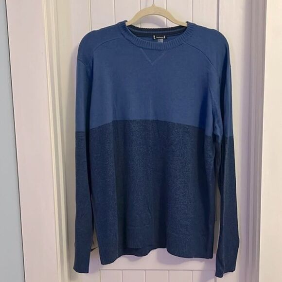 Smartwool Men's Colorblock Sweater, Two Tone Blue, Size XL - Picture 1 of 8
